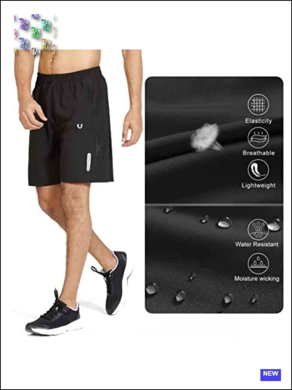 Men's Athletic Running Shorts with Zipper Pockets Quick-Dry